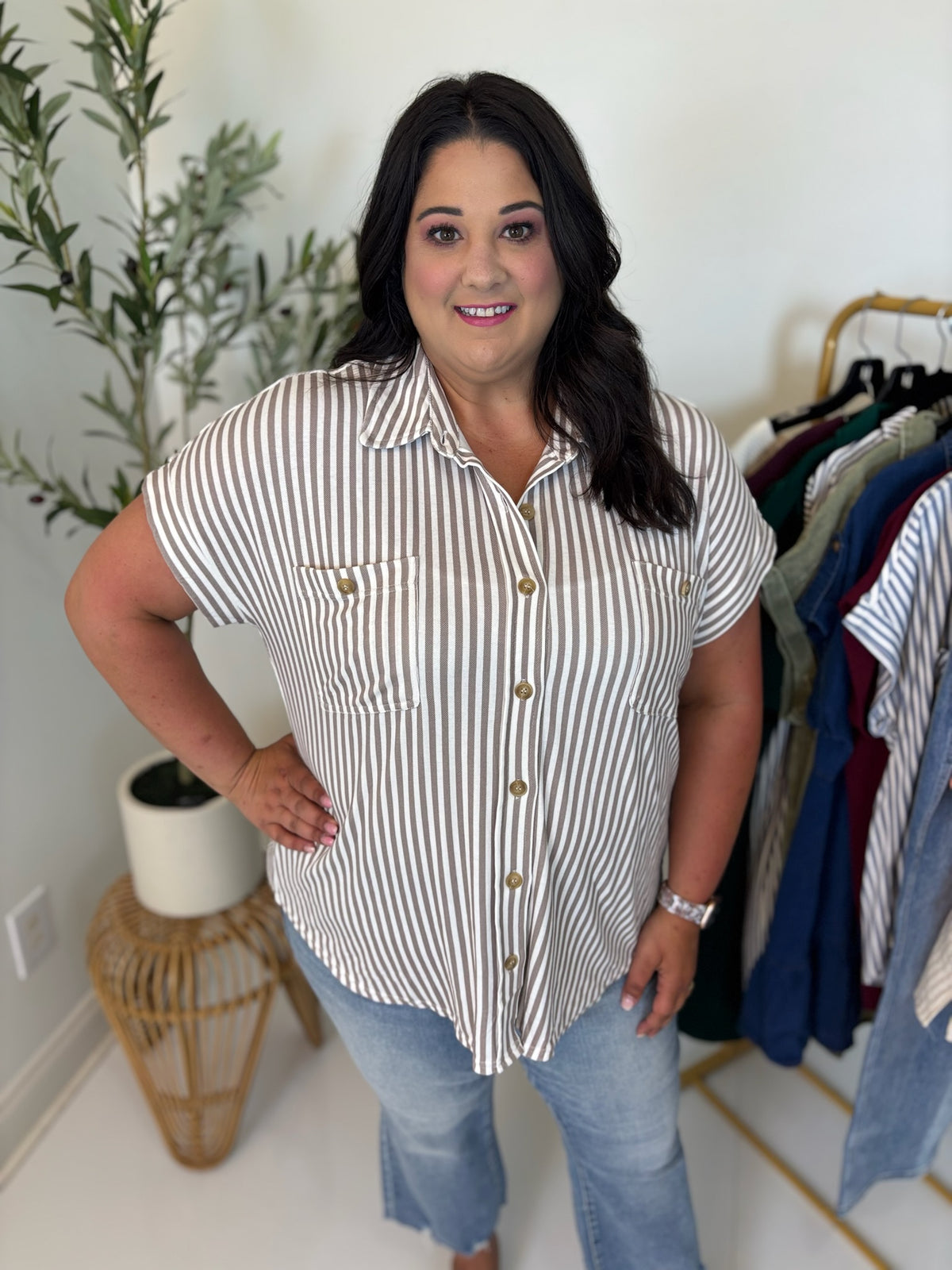 Easy Escape Striped Top - Plus