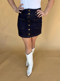 Downtown Button Front Skirt