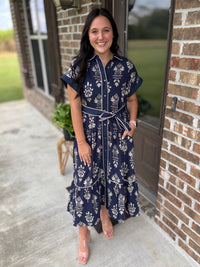 Seasonal Stroll Button Front Dress