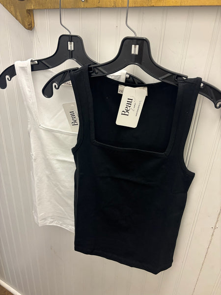 Cropped Square Neck Tank