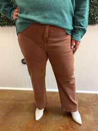 Espresso Cropped Straight Leg Jean - Risen (PLUS)