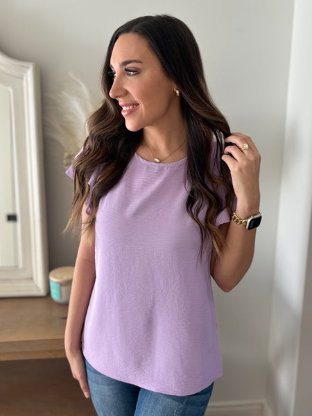 All Smiles Flutter Sleeve Top