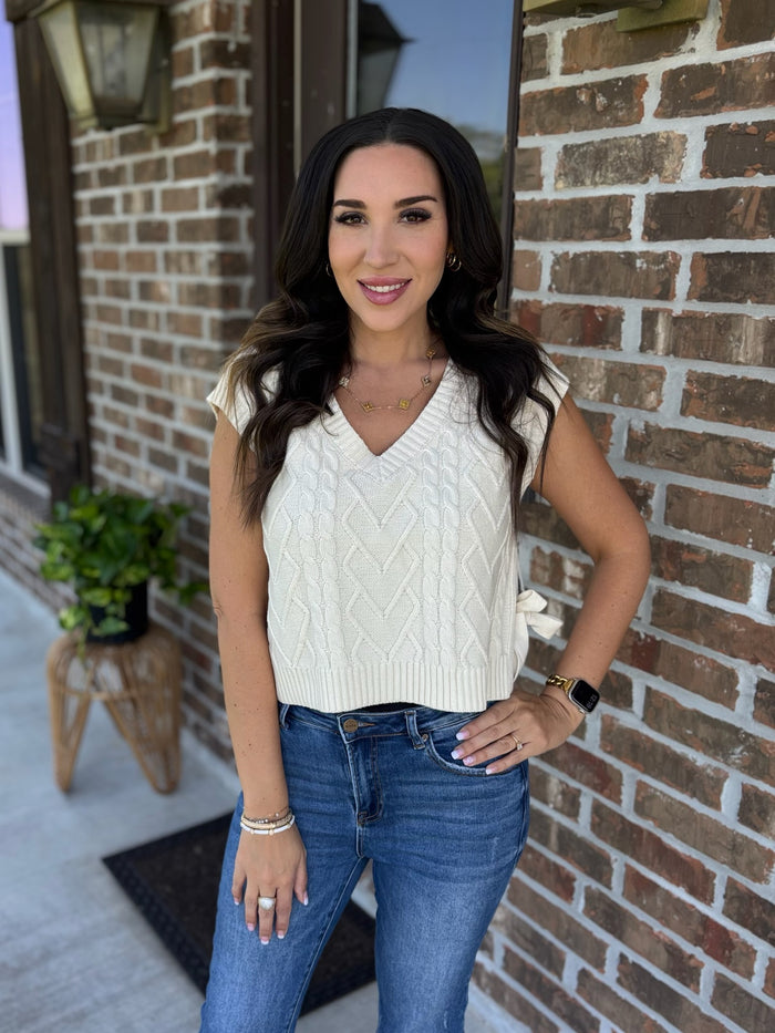 Changing Skies Cable Knit Top