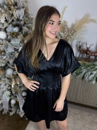 Black Tie Satin Dress