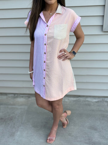 Sherbet Color Block Dress