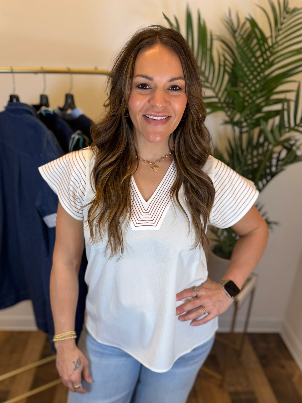 Vacay Mode V Neck Top