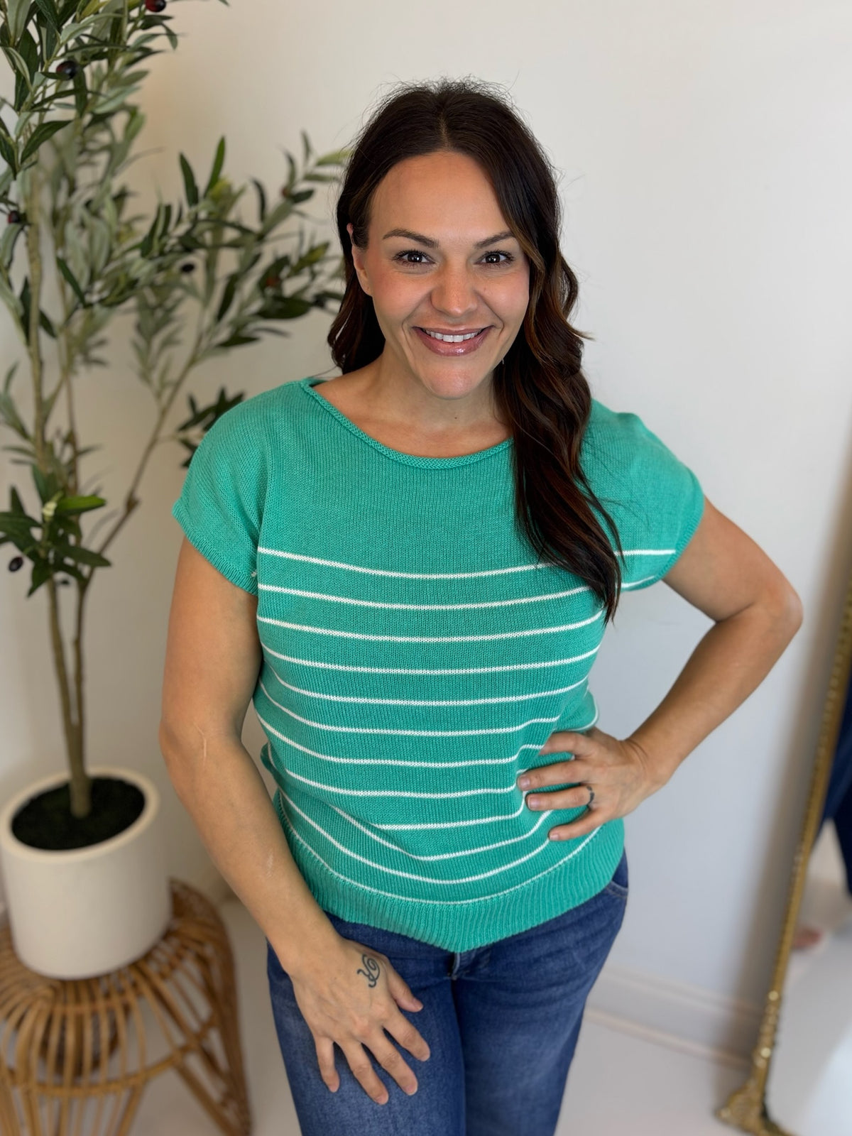 Soaking up Spring Striped Top