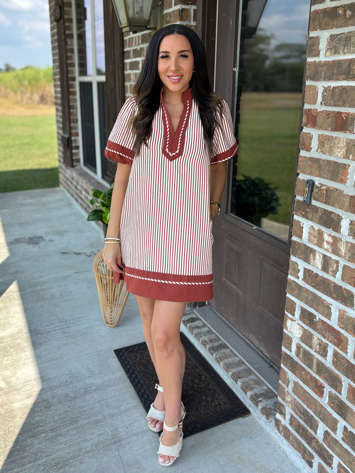 Whispering Pines Striped Dress