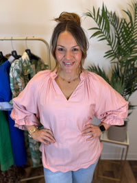 Effortless Ease Scalloped Blouse
