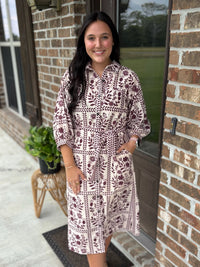 Wild Vine Button Front Dress