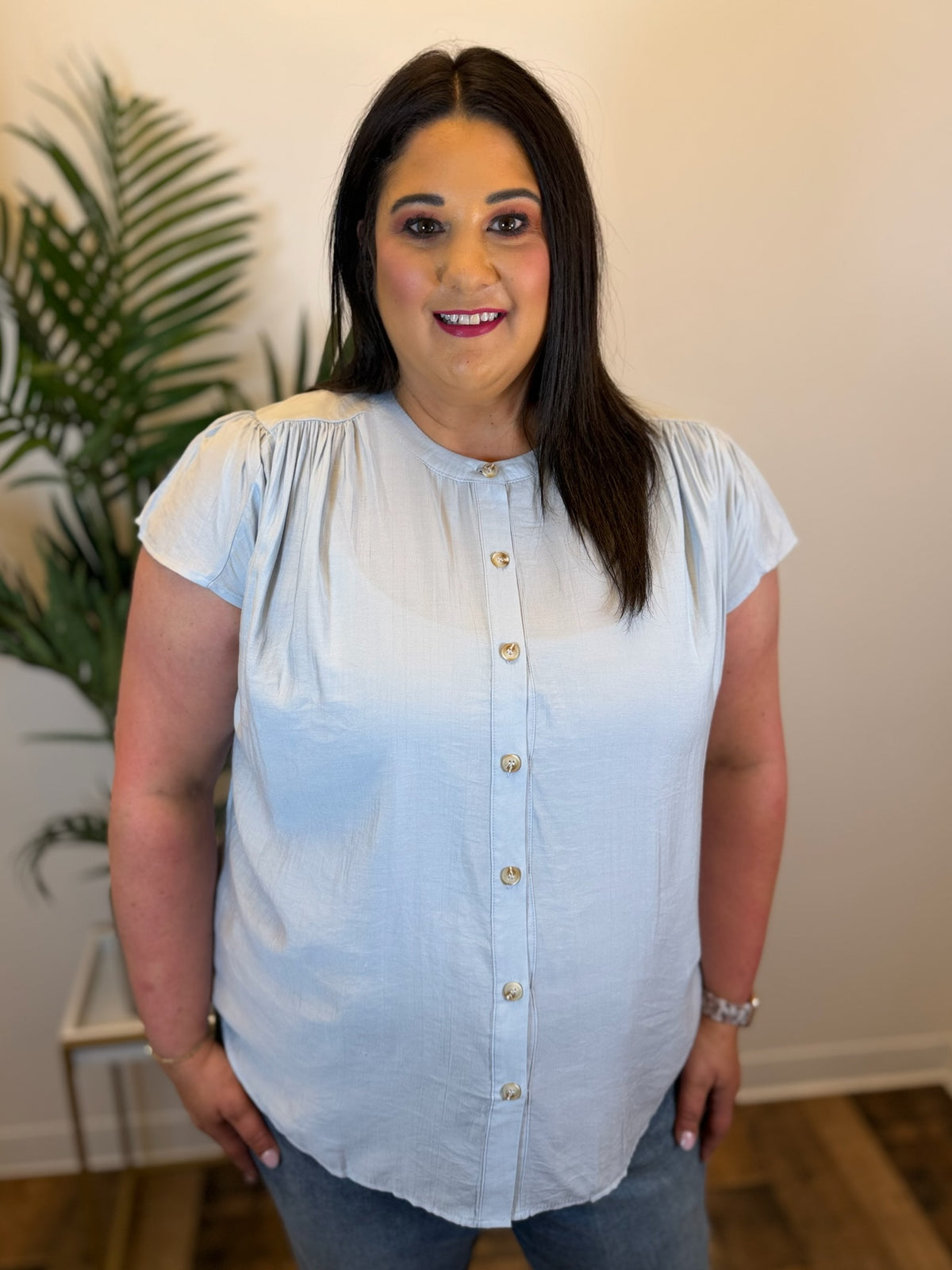 Fresh Feeling Ruffle Sleeve Top - Plus