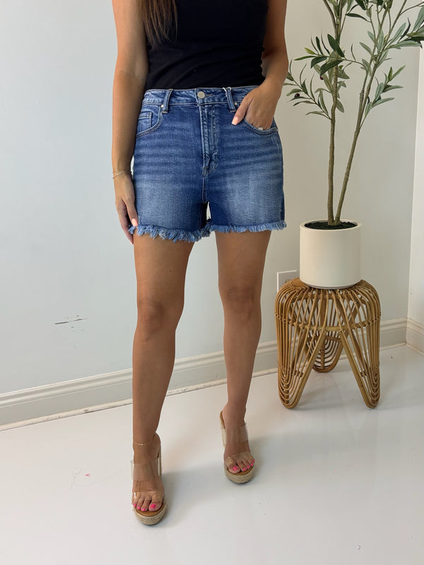 Havana High Rise Denim Short- Risen