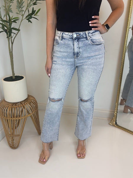 Ana Acid Wash Ankle Straight Jean - Risen