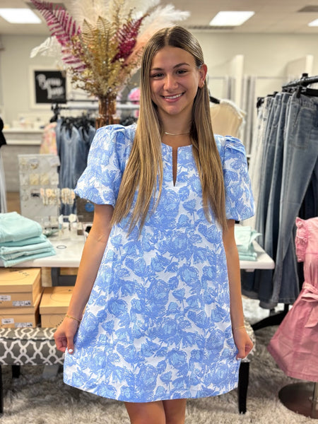 Petal Impression Jacquard Dress