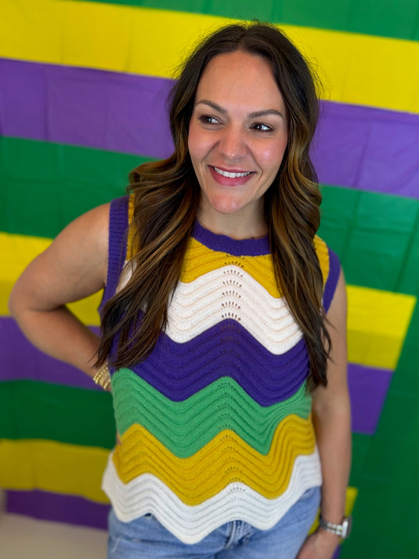 Bead Toss Sleeveless Knit