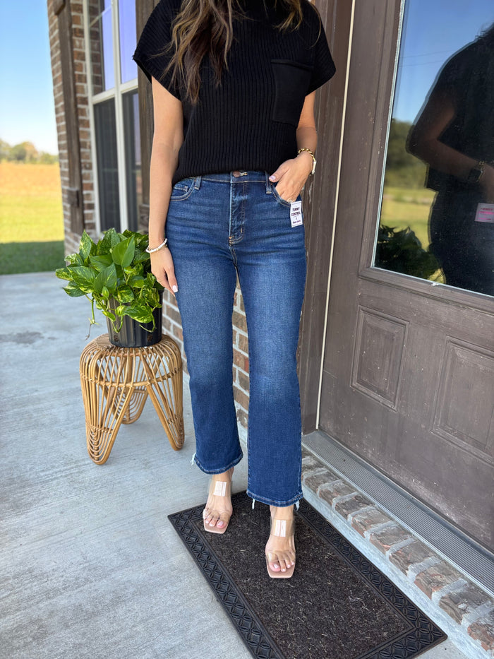 Mara Tummy Control Crop Straight Jean - Risen