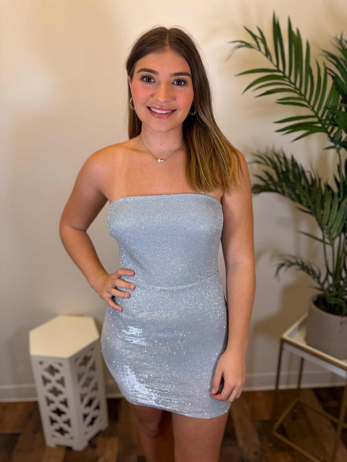Silver Lining Strapless Dress