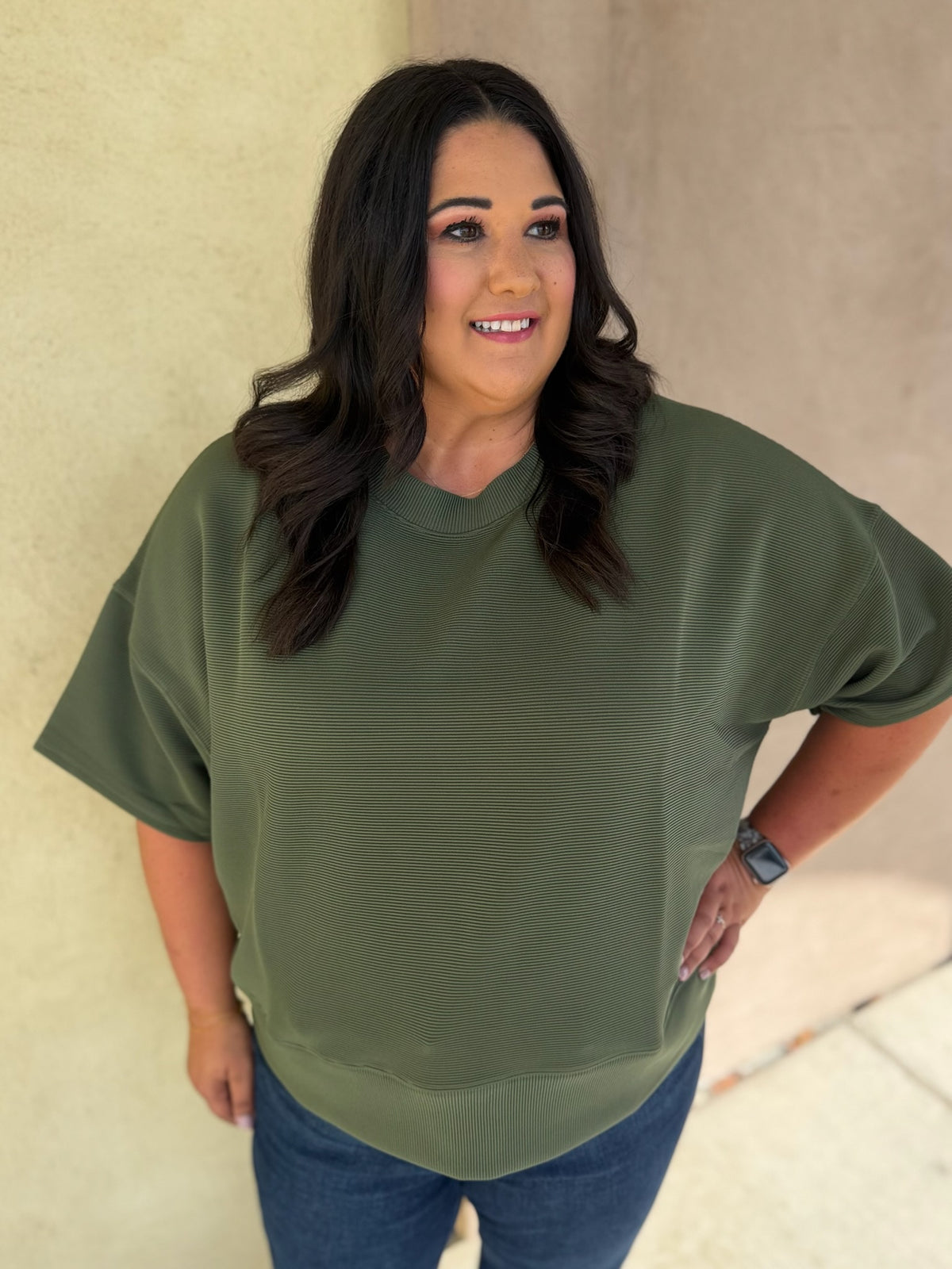 Off Duty Ribbed Top - Plus
