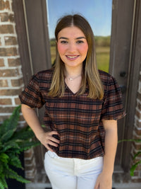 Falling into Place Plaid Top