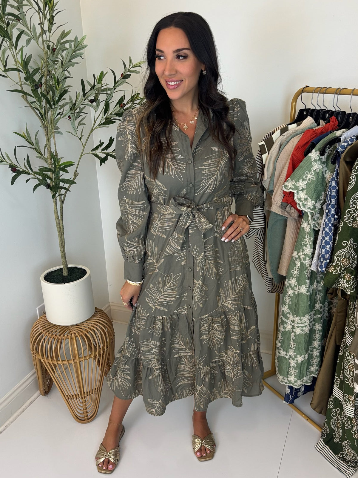 Breezy Edge Button Front Dress