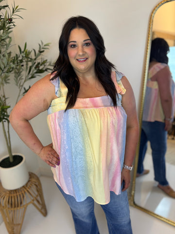 Sherbet Chic Square Neck Top - Plus