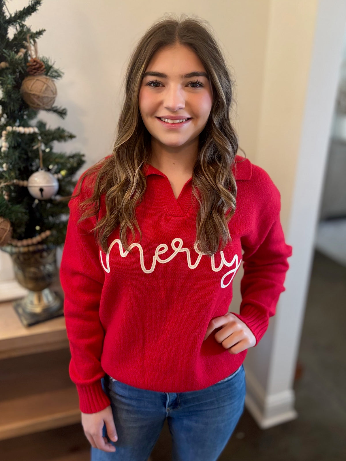Very Merry Collared Sweater