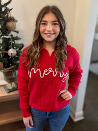 Very Merry Collared Sweater