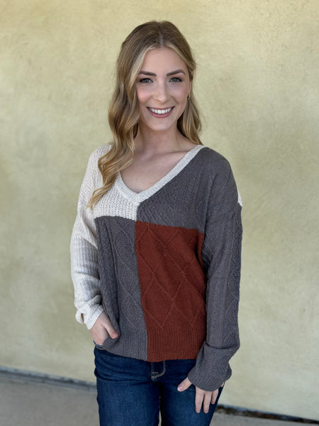 Clementine Color Block Sweater