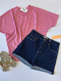 Kendall Cuffed Denim Short - Risen