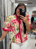 Rose Garden Ruffle Trim Top