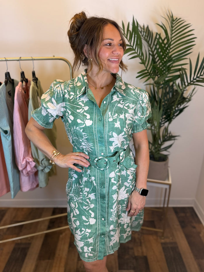 Garden Stroll Button Front Dress