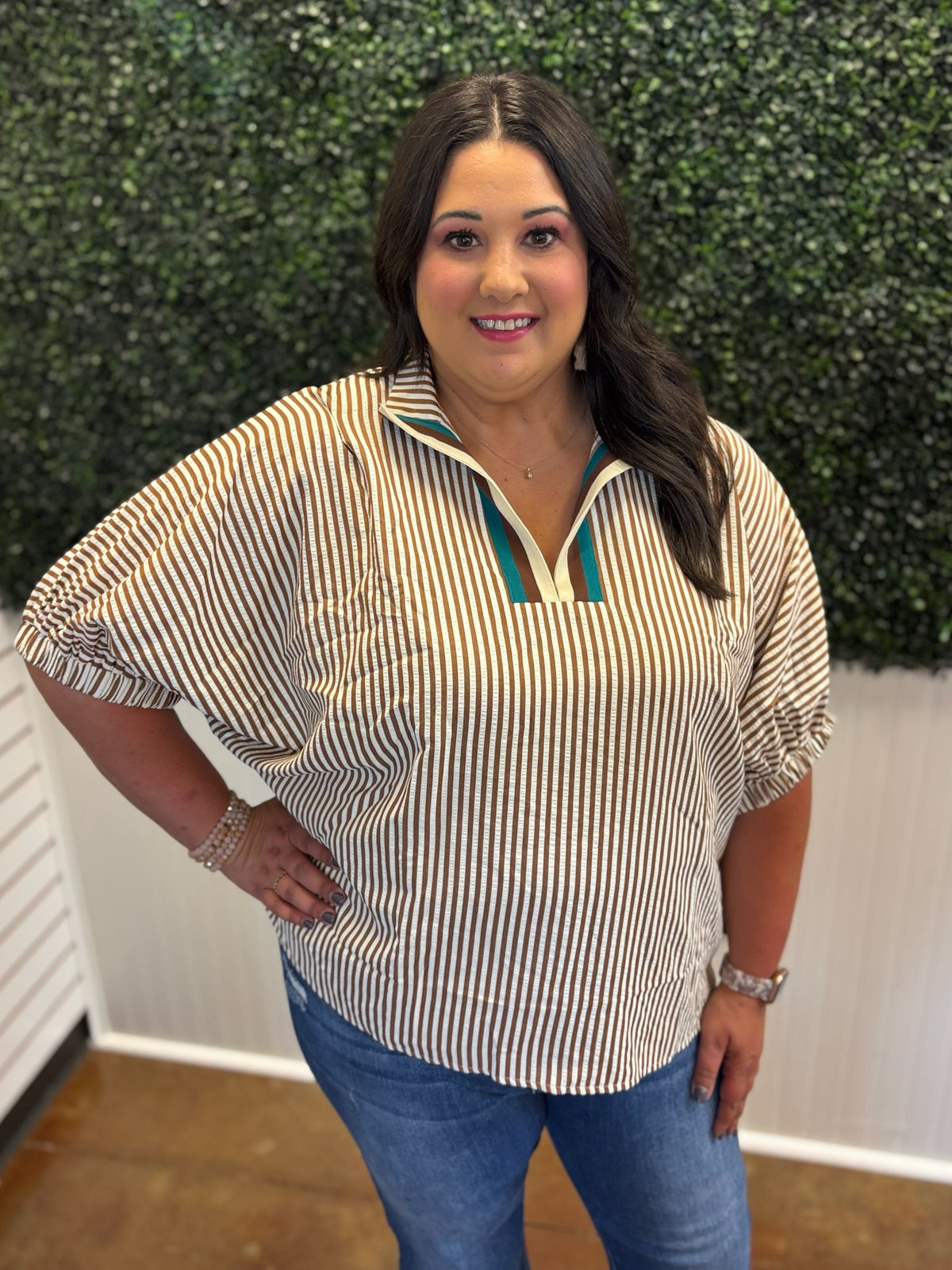 October Sky Striped Top - Plus