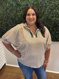 October Sky Striped Top - Plus