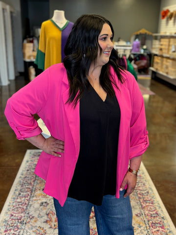 Pink Blazer - Plus