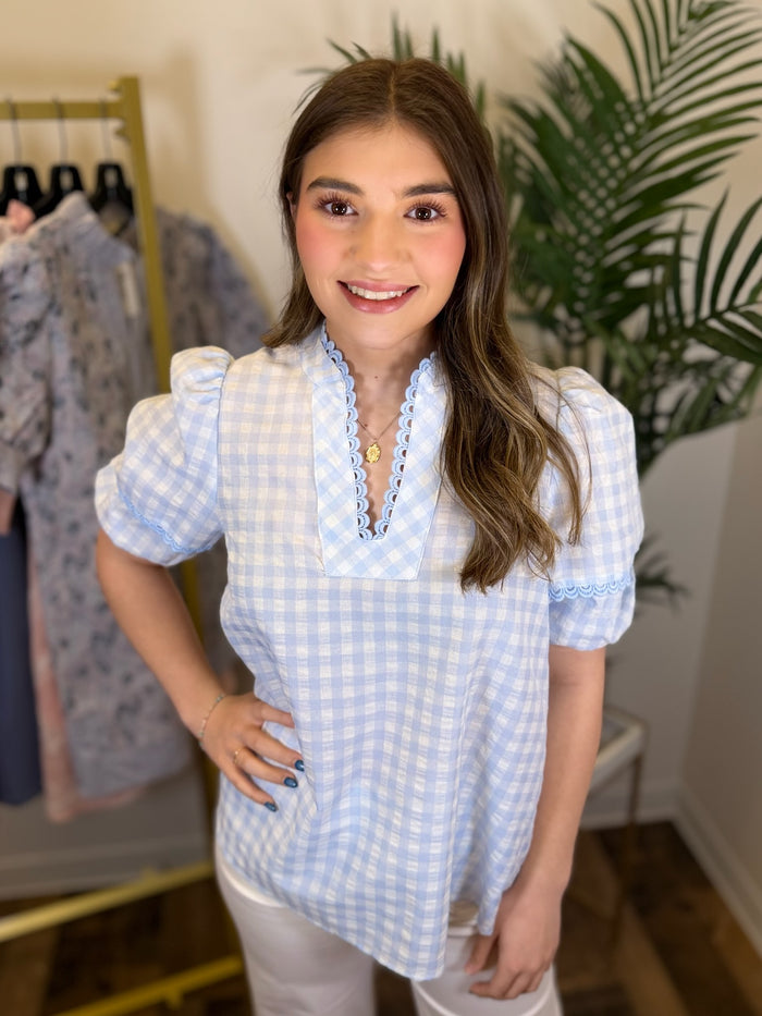Gentle Breeze Gingham Top