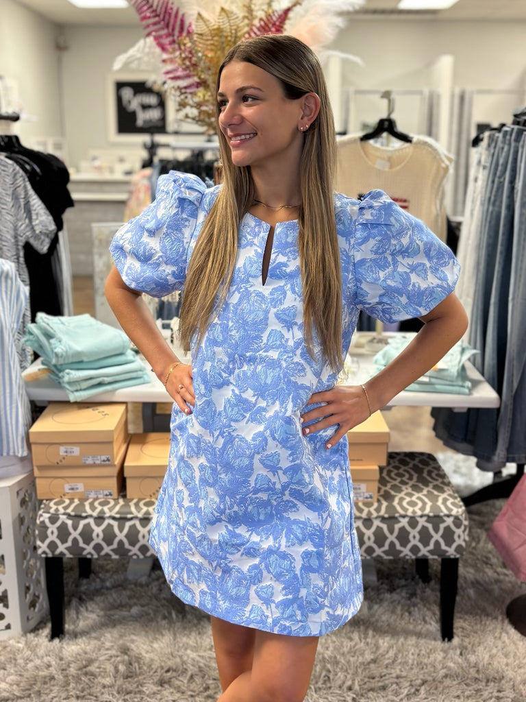 Petal Impression Jacquard Dress