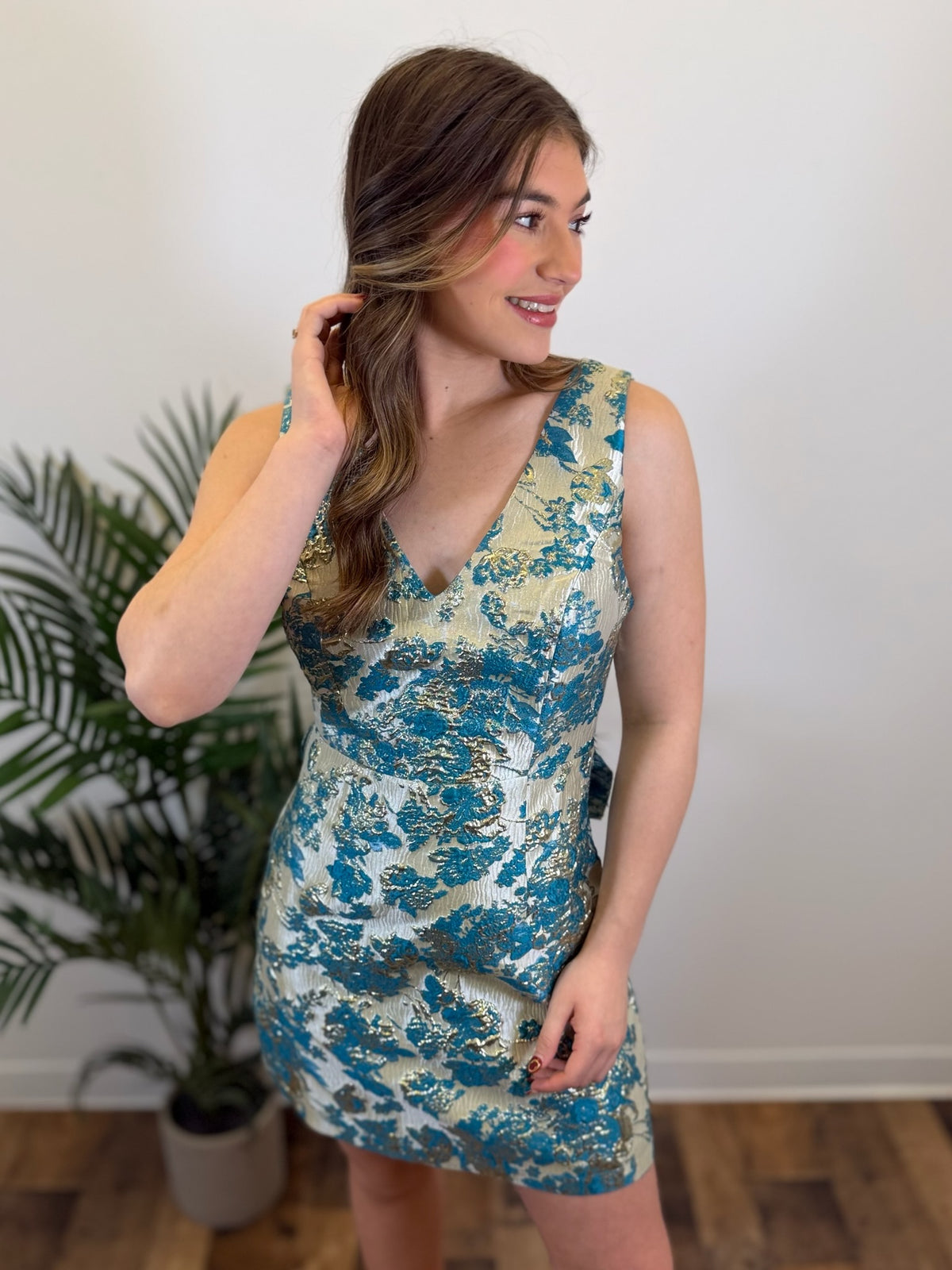 Radiant Grace Jacquard Dress