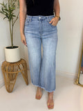 Faith Frayed Wide Leg Denim - Risen