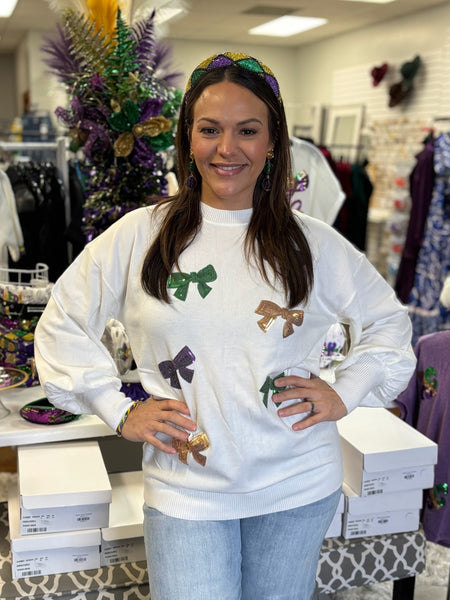 Beads & Bling Sequins Bow Sweater