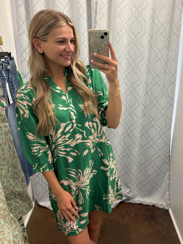 Paradise Split Neck Dress