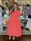 Coral Reef Midi Dress