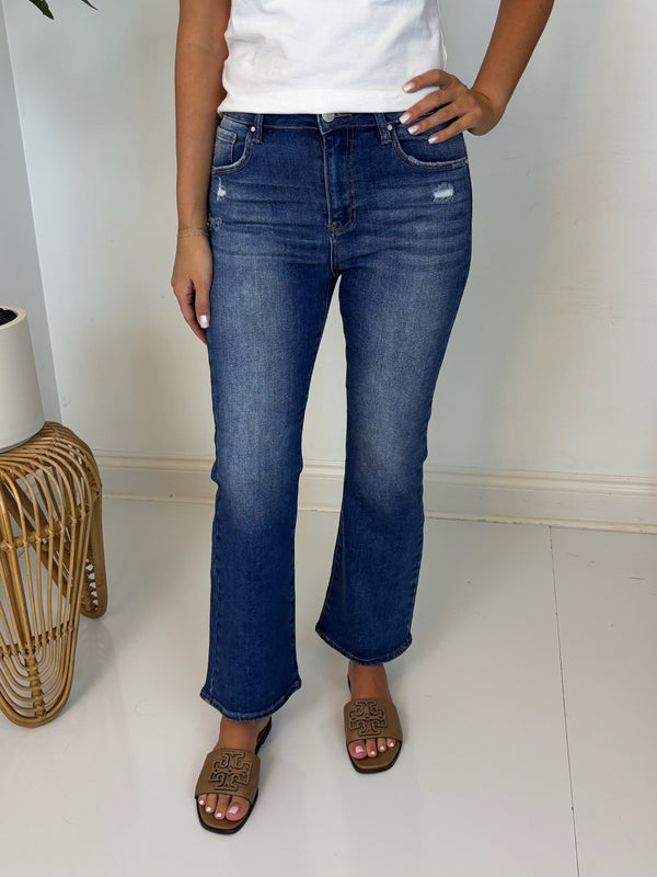 Haley High Rise Ankle Flare Jean -Risen