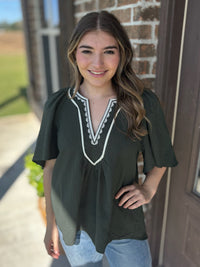 Fall Fling Flutter Sleeve Top