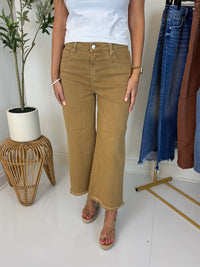 Tatum Tummy Control Wide Leg Crop Jean - Risen