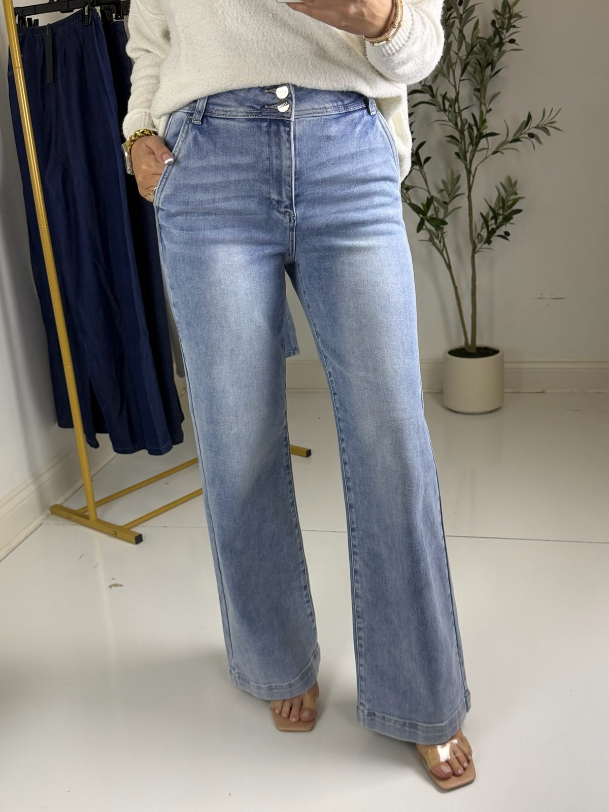 Nova High Rise Wide Leg Jean - Risen