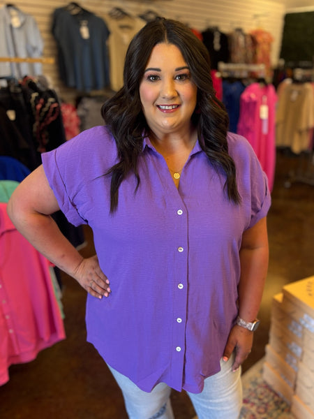 Blythe Button Front Blouse - Plus