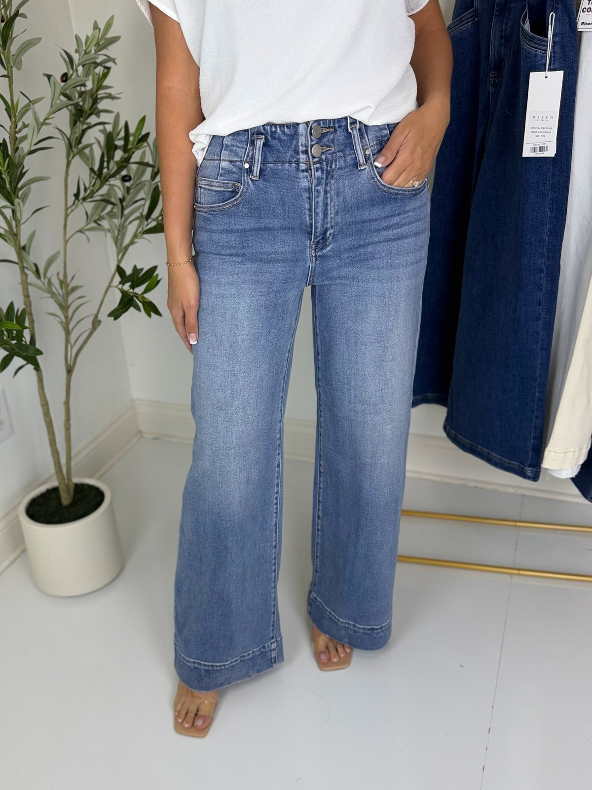 Vaida Ankle Wide Seam Jean - Risen