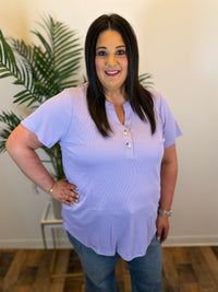 Spring Shift Ribbed Top - Plus