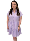 Lavender Fields Button Front Dress