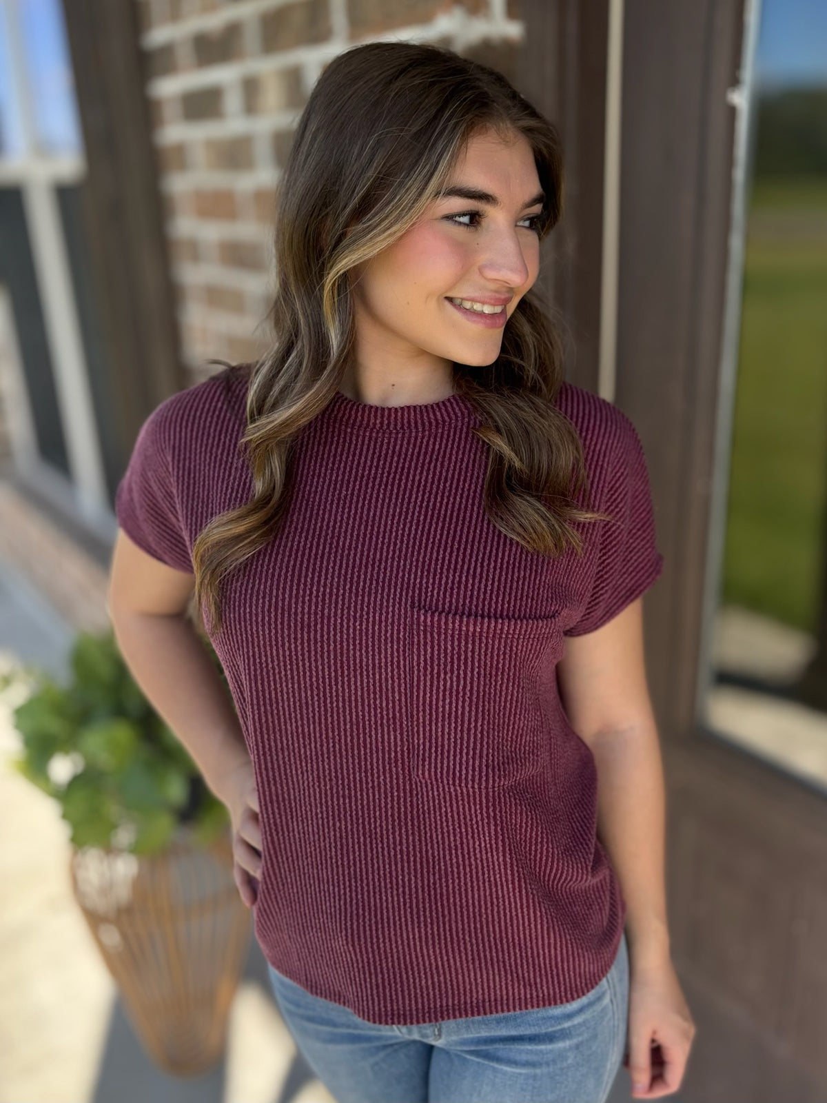 Cabin Retreat Ribbed Top